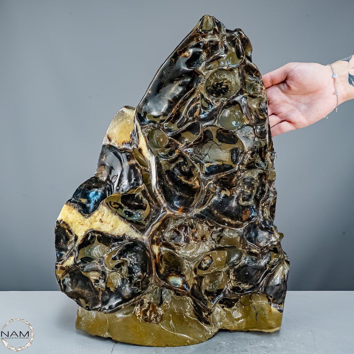 Septarien-Skulptur mit Ammonit aus Russland – 22569,66g
