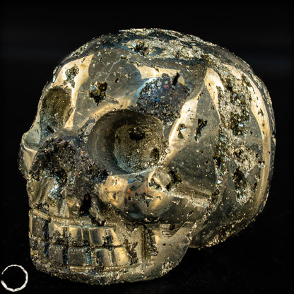 Natürlicher Pyrit Schädel/Totenkopf Skulptur -603,54g
