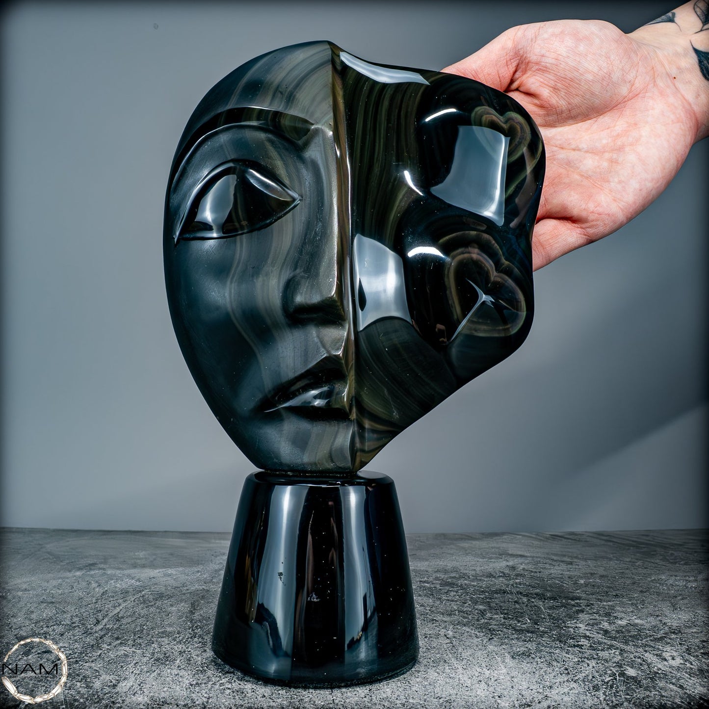 Natürliche Regenbogen-Obsidian -Skulptur - 1272,39g