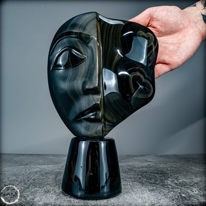 Natürliche Regenbogen-Obsidian -Skulptur - 1272,39g