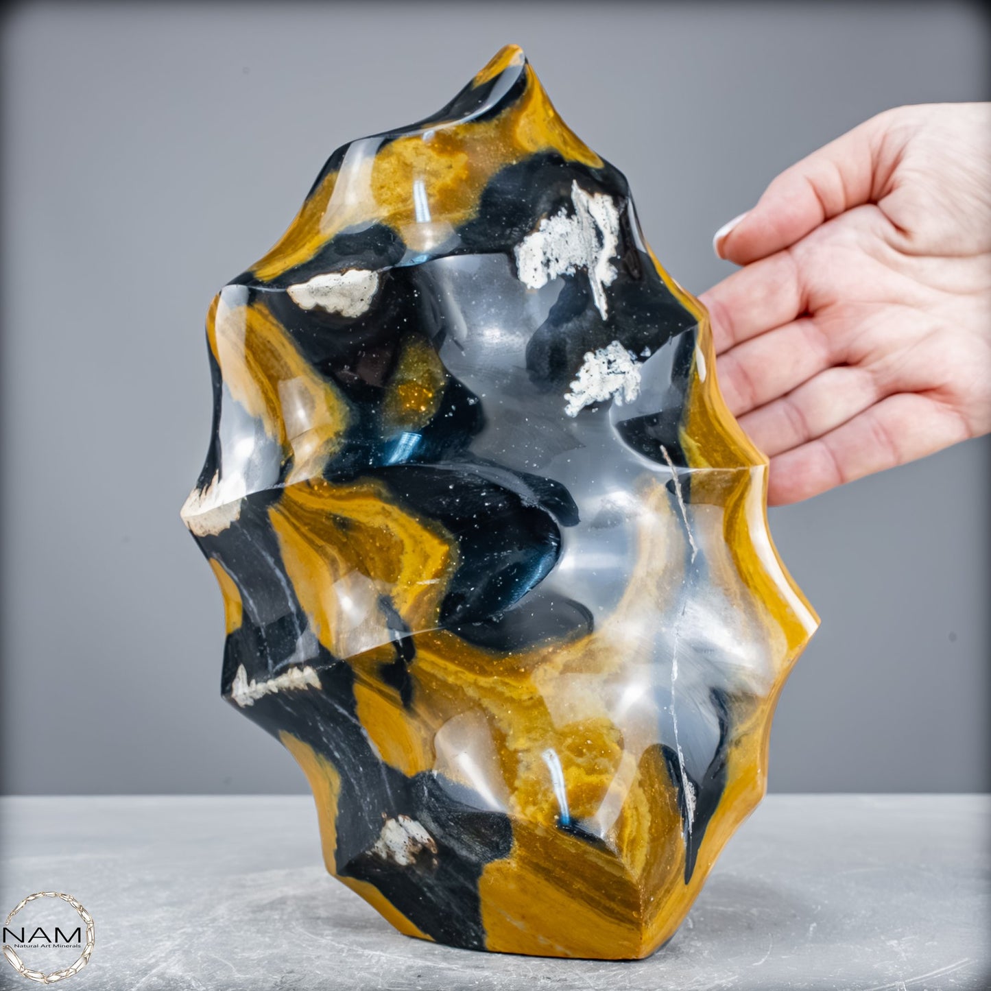 Natürliche Jaspis-Chalcedon Kristallflamme - 3996,54g