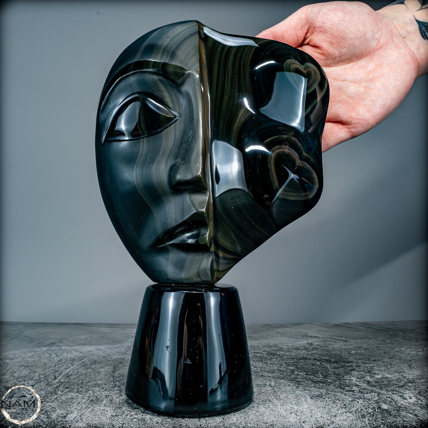 Natürliche Regenbogen-Obsidian -Skulptur - 1272,39g