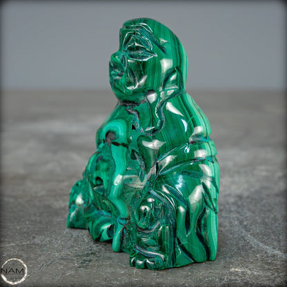 Sehr alte Malachit & Chrysocolla Skulptur Buddha , Kongo - 115,59g