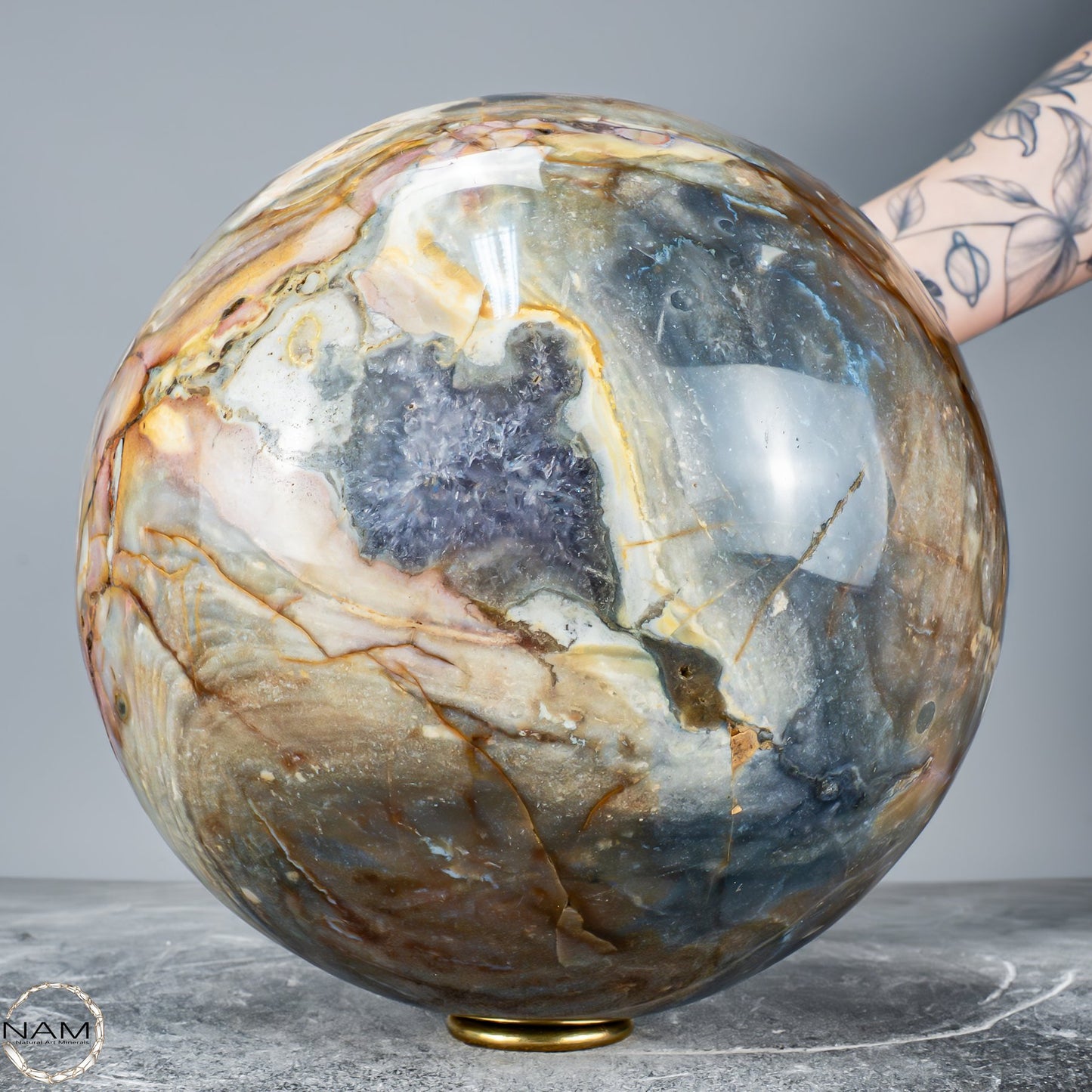 Natürliche Ocean-Jaspis-Achat Kugel 12489,33g
