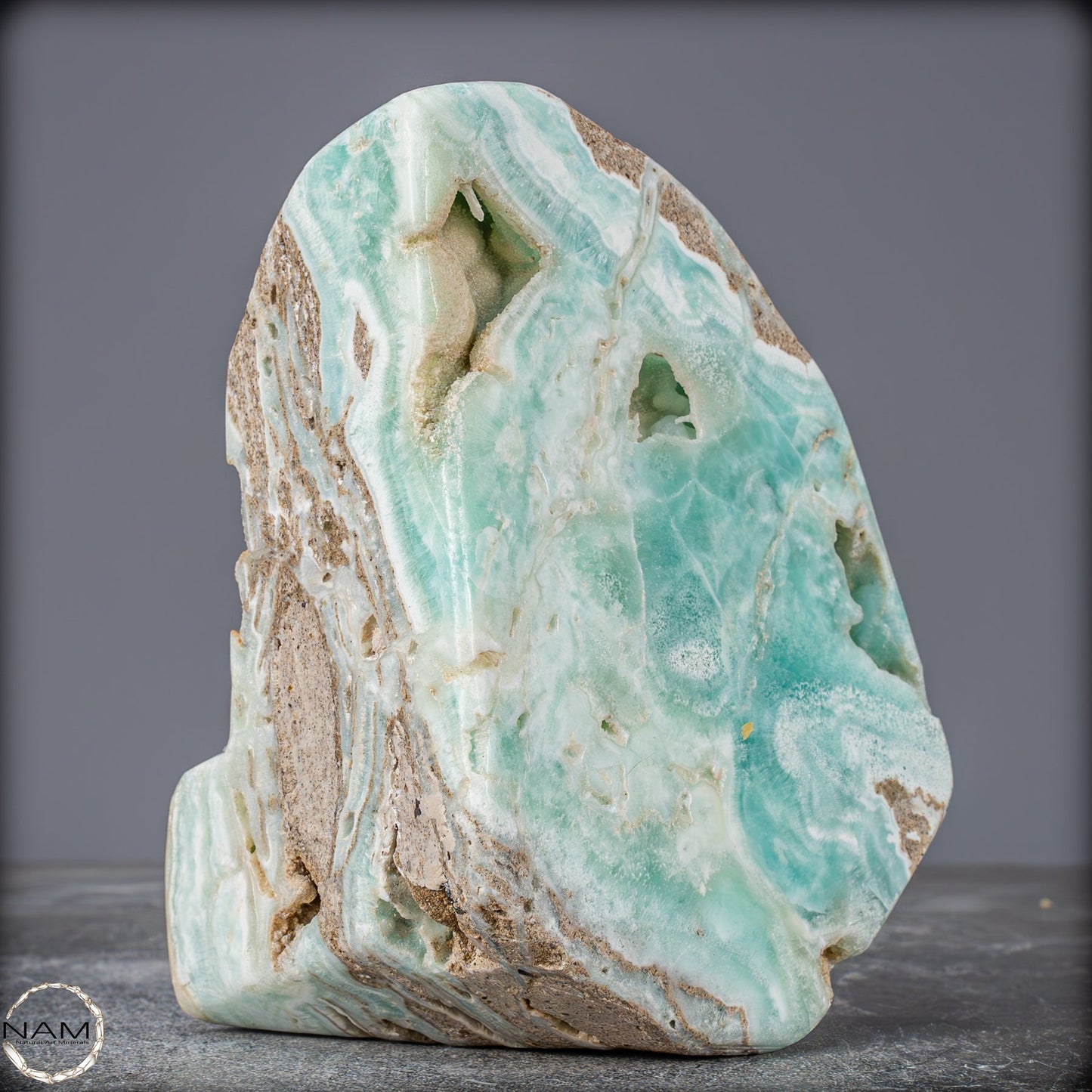 Natürlicher Blau-Grüne Aragonit Kristall-Freiform - 890,17g