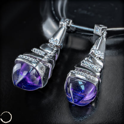 Amethyst Ohrringe aus 925er Silber  6,79g 33,95ct