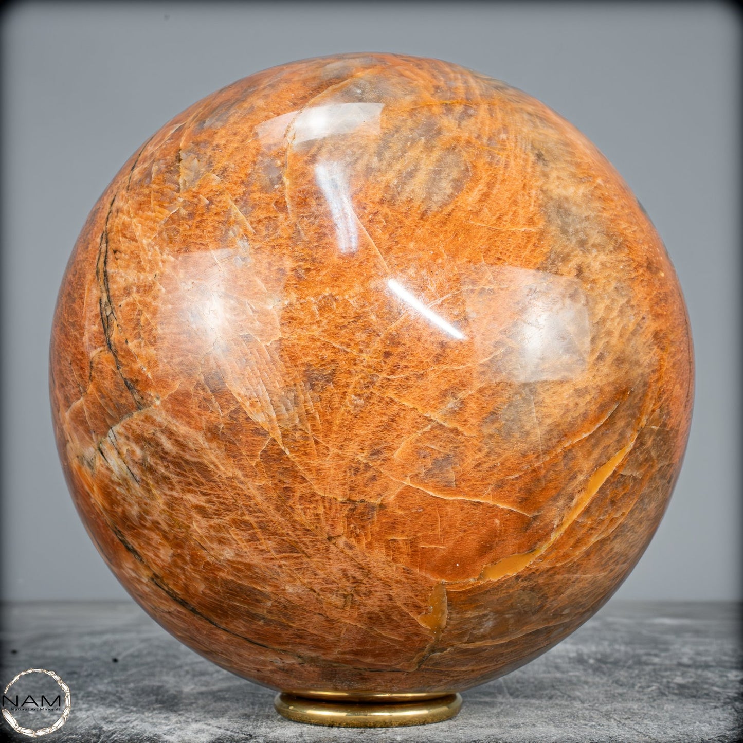 Natürlicher Pfirsich-Mondstein Kristall-Kugel -6580,72g
