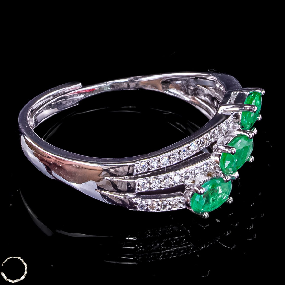 Eleganter Smaragd Ring aus 925er Silber - 2,28g 11,4ct