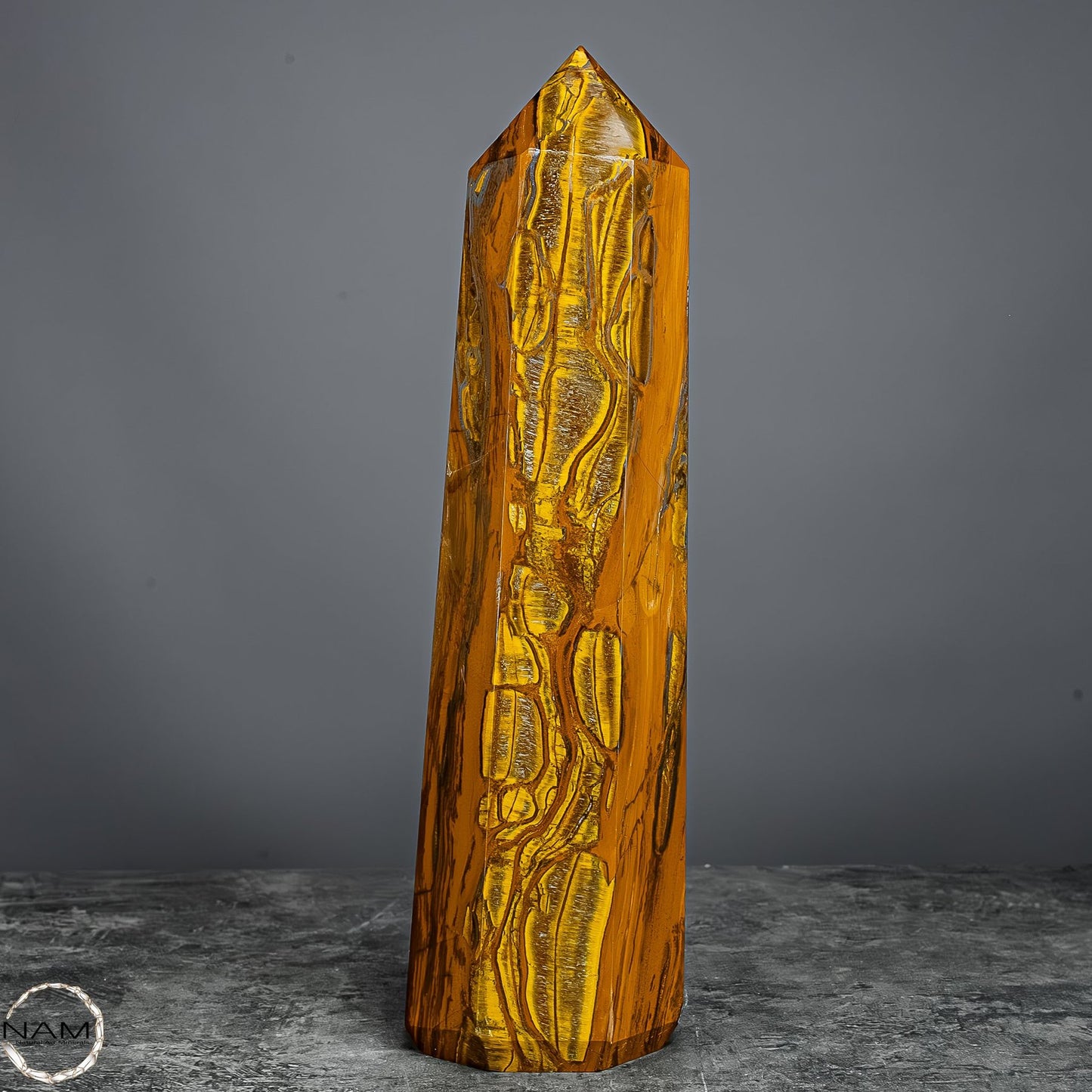 Natürlicher Tigerauge-Obelisk - 1528,71g