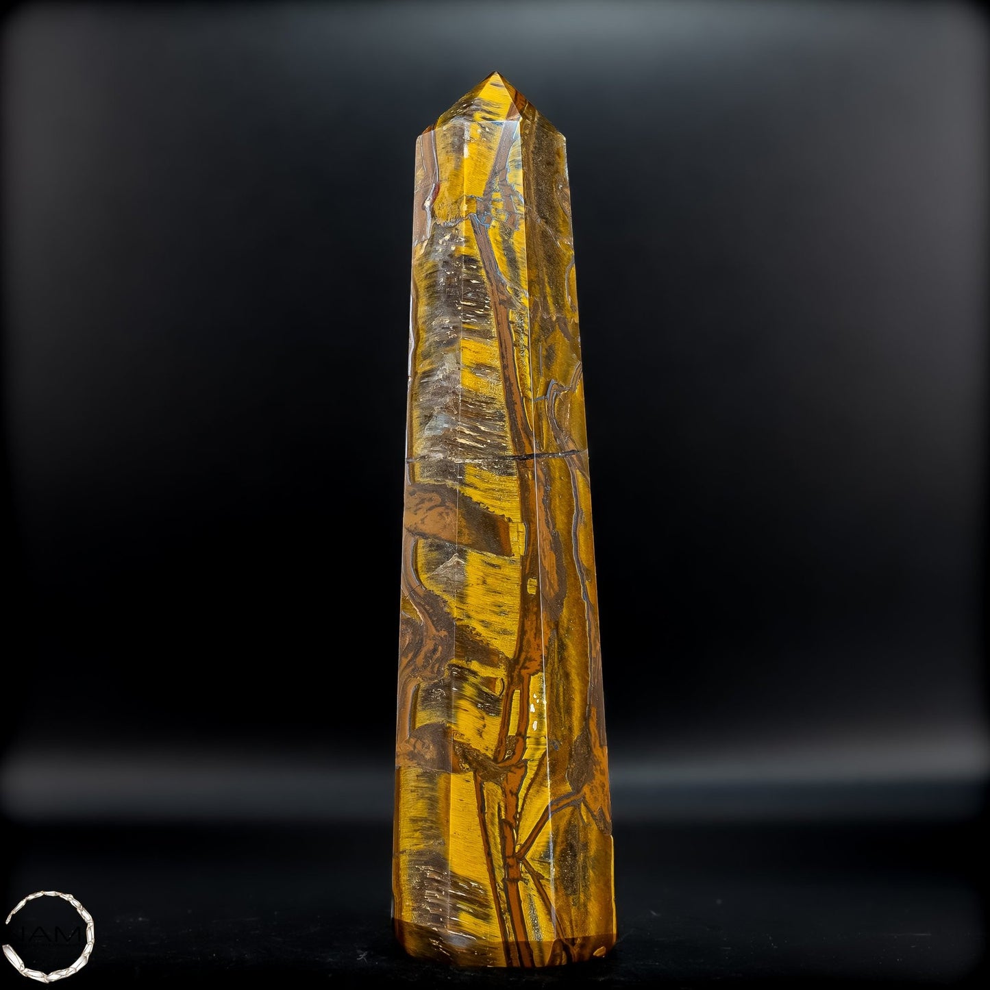 Natürlicher Tigerauge-Obelisk - 752,69g