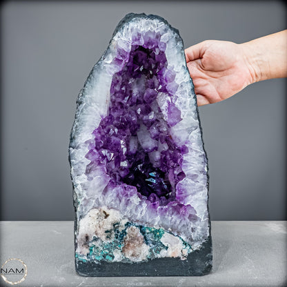 Amethyst-Druse mit Calcit aus Uruguay – 13184,13g