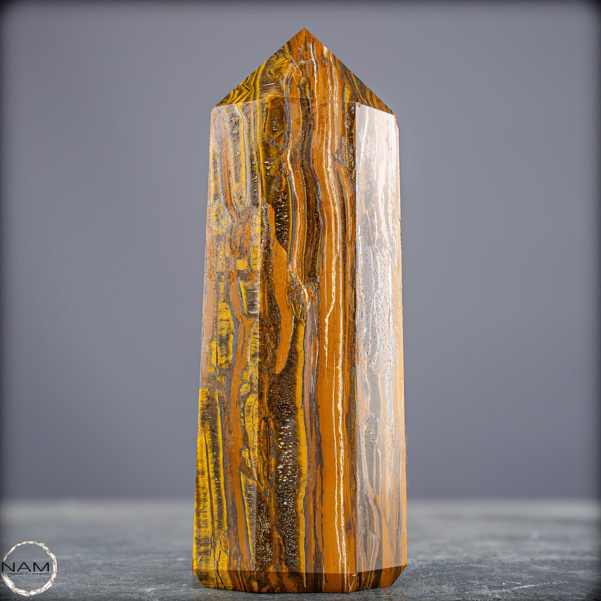Natürlicher Tigerauge-Obelisk - 899,97g