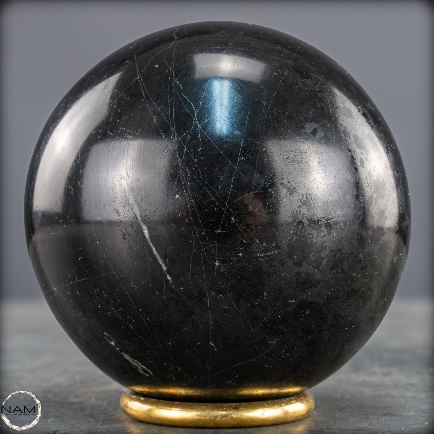 Schwarze Tourmalin-Kristall Kugel aus Brasilien - 907,28g