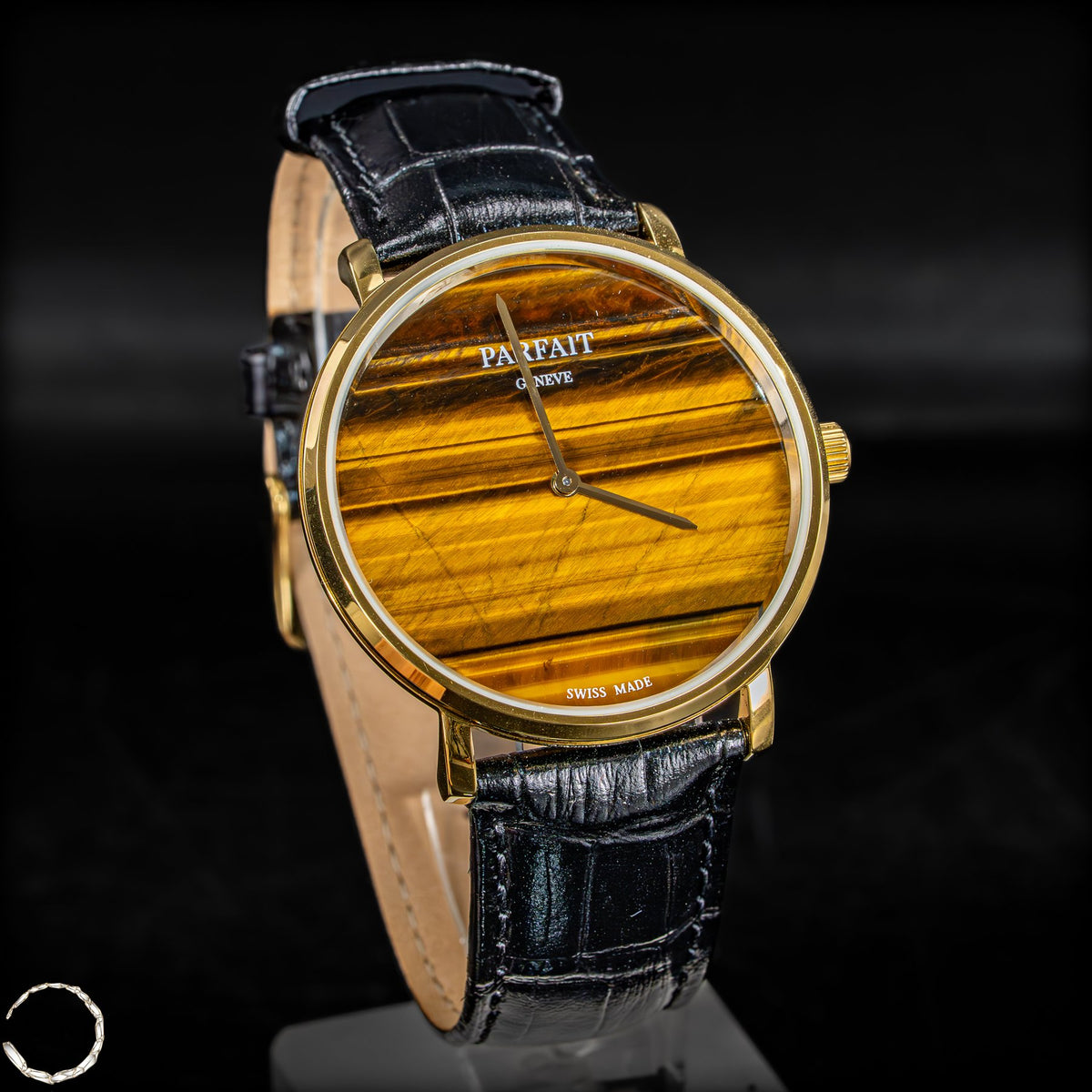 Tigeraugen-Uhr mit Schweizer Uhrwerk -46,80g 127,75ct
