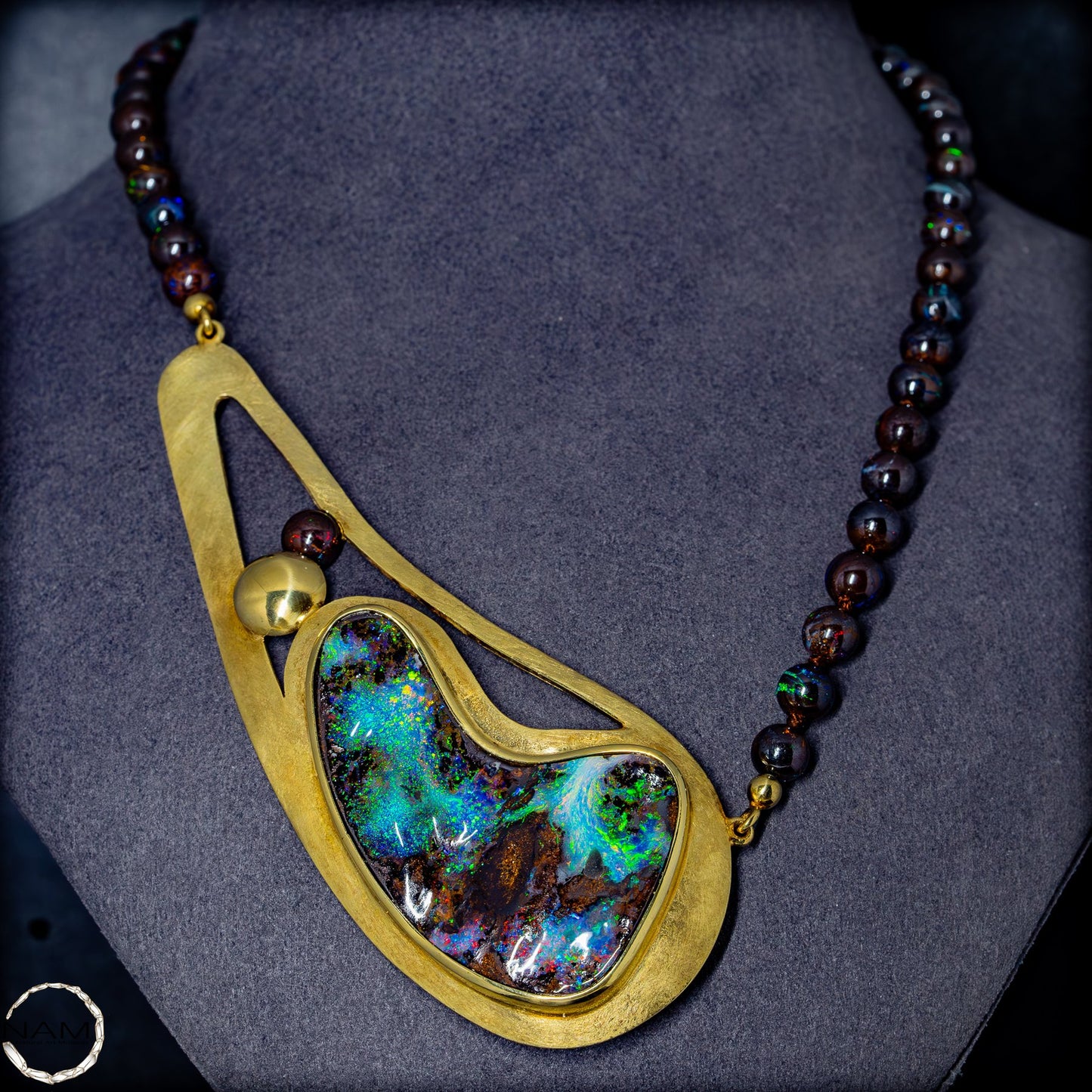 Boulder Opal Halskette mit Designer-Anhänger - 50,89g 254,45ct