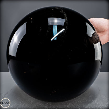 Natürliche Schwarze Schimmernde Obsidian Kristall-Kugel -15984,29g