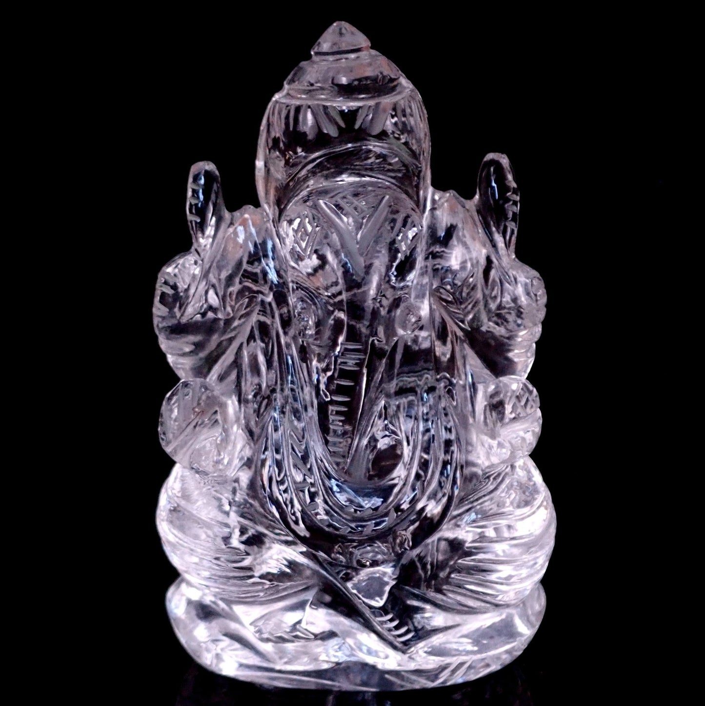 Ganesha-Schnitzerei aus klarem Quarzkristall, Brasilien - 101.13 g - 70.45×39.82×31.18 mm