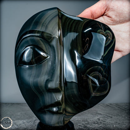 Natürliche Regenbogen-Obsidian -Skulptur - 1272,39g