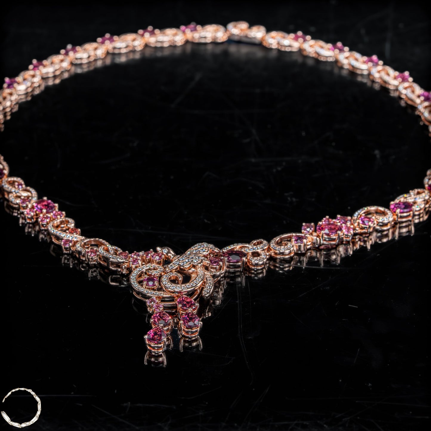 Exklusive Padparadscha-Saphir Kette – 45,45g - 227,25ct