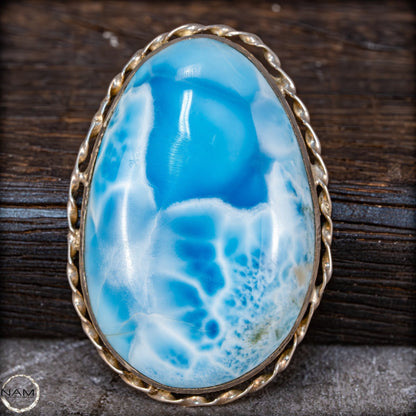 Natürlicher Großer Larimar-Kristall Anhänger in 925 Silber - 200,35ct - 40,07g