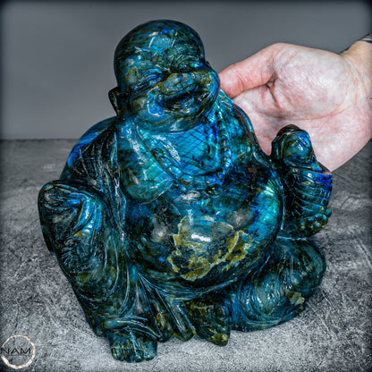 Natürlicher Labradorit Buddha von Höster Qualität - 3656,27g