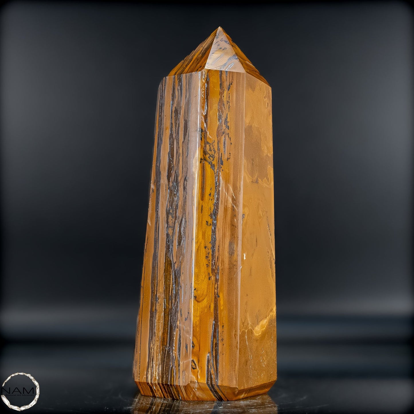 Natürlicher Tigerauge-Obelisk - 1201,36g