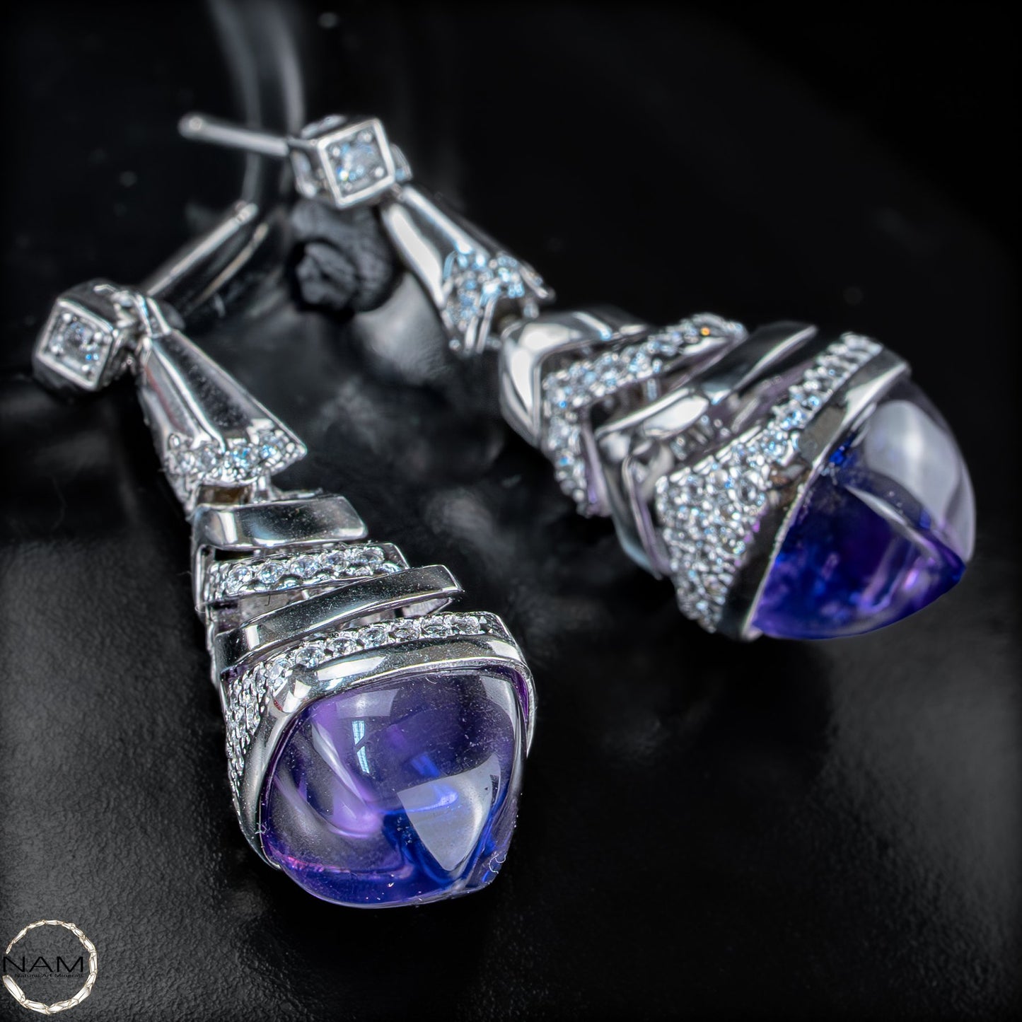 Amethyst Ohrringe aus 925er Silber  6,79g 33,95ct