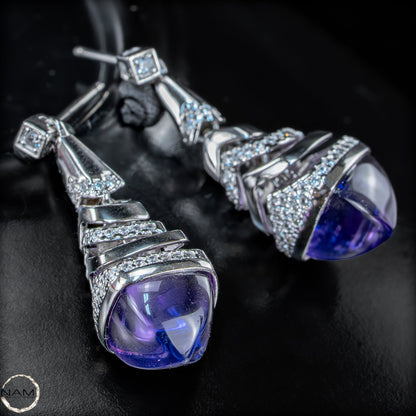 Amethyst Ohrringe aus 925er Silber  6,79g 33,95ct