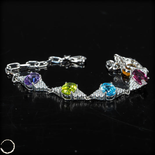 Edles Turmalin-Armkettchen aus 925er Silber –  6,96g -34,8ct