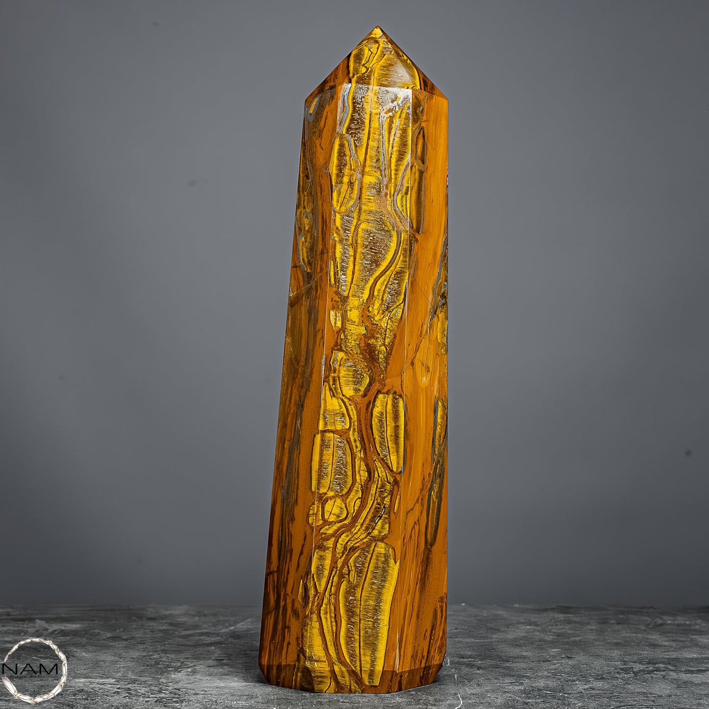 Natürlicher Tigerauge-Obelisk - 1528,71g