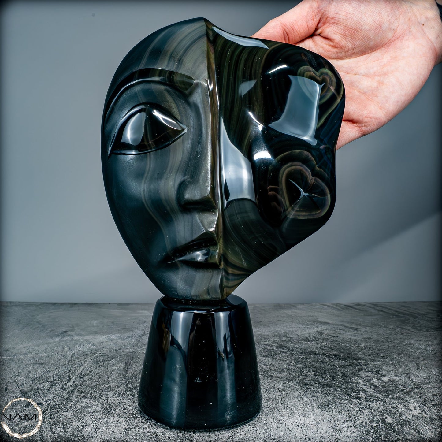 Natürliche Regenbogen-Obsidian -Skulptur - 1272,39g