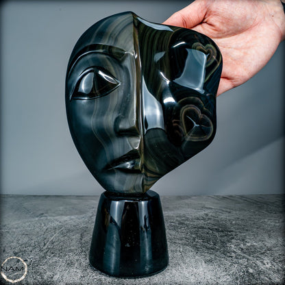 Natürliche Regenbogen-Obsidian -Skulptur - 1272,39g