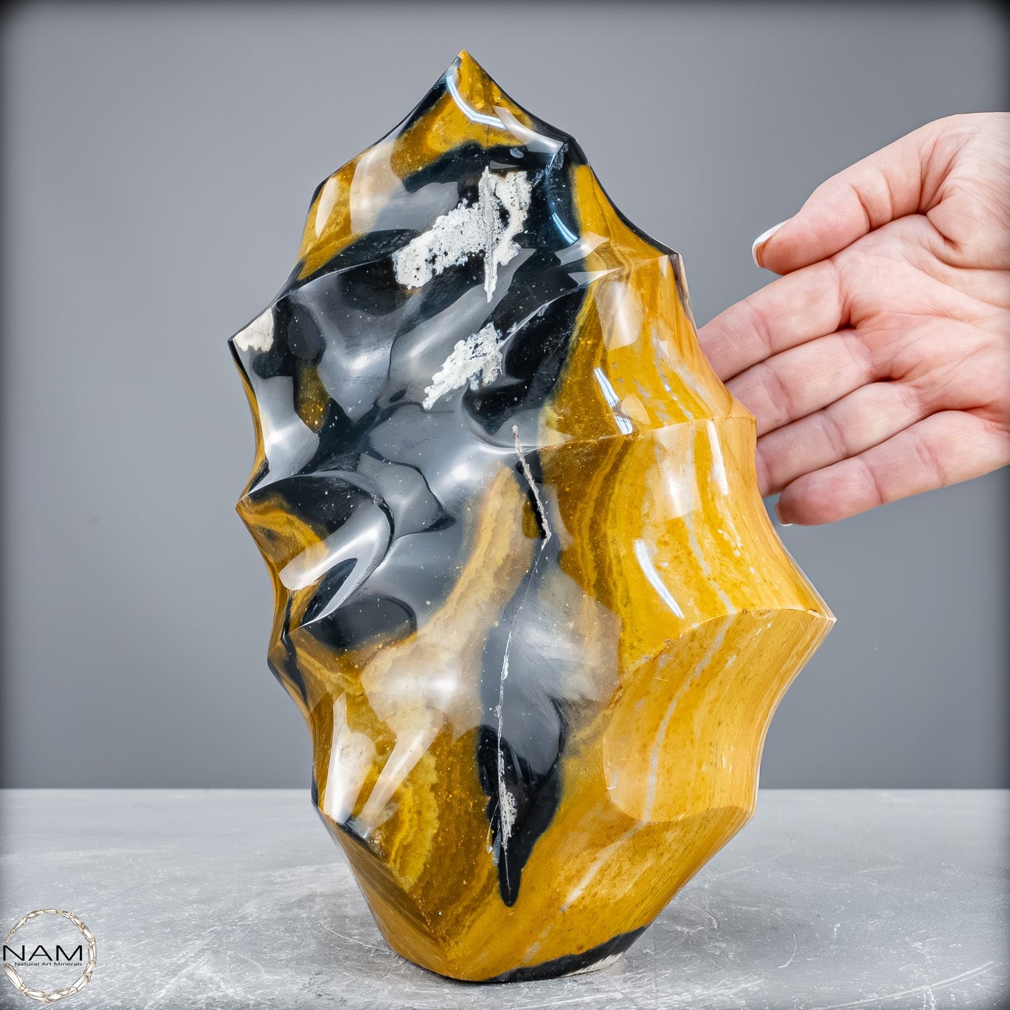 Natürliche Jaspis-Chalcedon Kristallflamme - 3996,54g