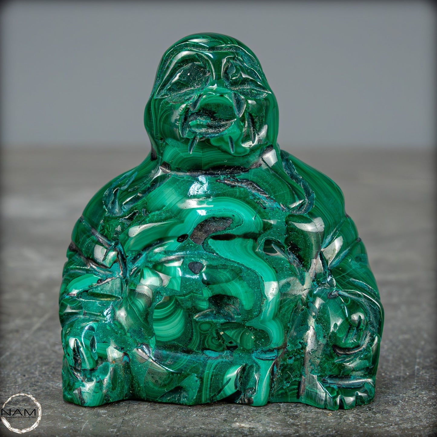 Sehr alte Malachit & Chrysocolla Skulptur Buddha , Kongo - 115,59g