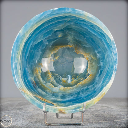 Seltene Natürlich Blaue Onyx-Kristall Schale/Schüssel, Argentinien - 632,84g