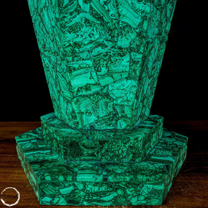 Sehr seltene große Malachit Vase aus dem Kongo – 15483,77g