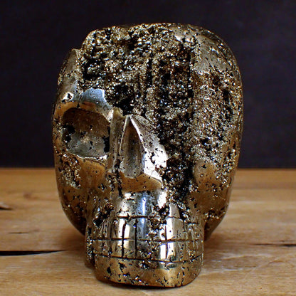 Großer Pyrit Schädel/Totenkopf Skulptur - 2165,51g