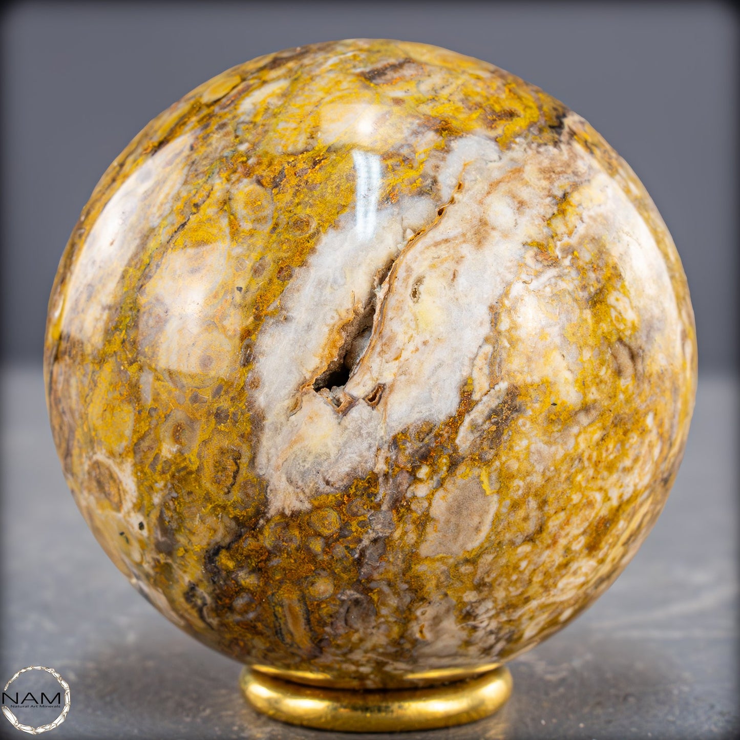 Bumblebee Jasper Kugel – Ein Meisterwerk aus Feuer und Erde - 345,88g