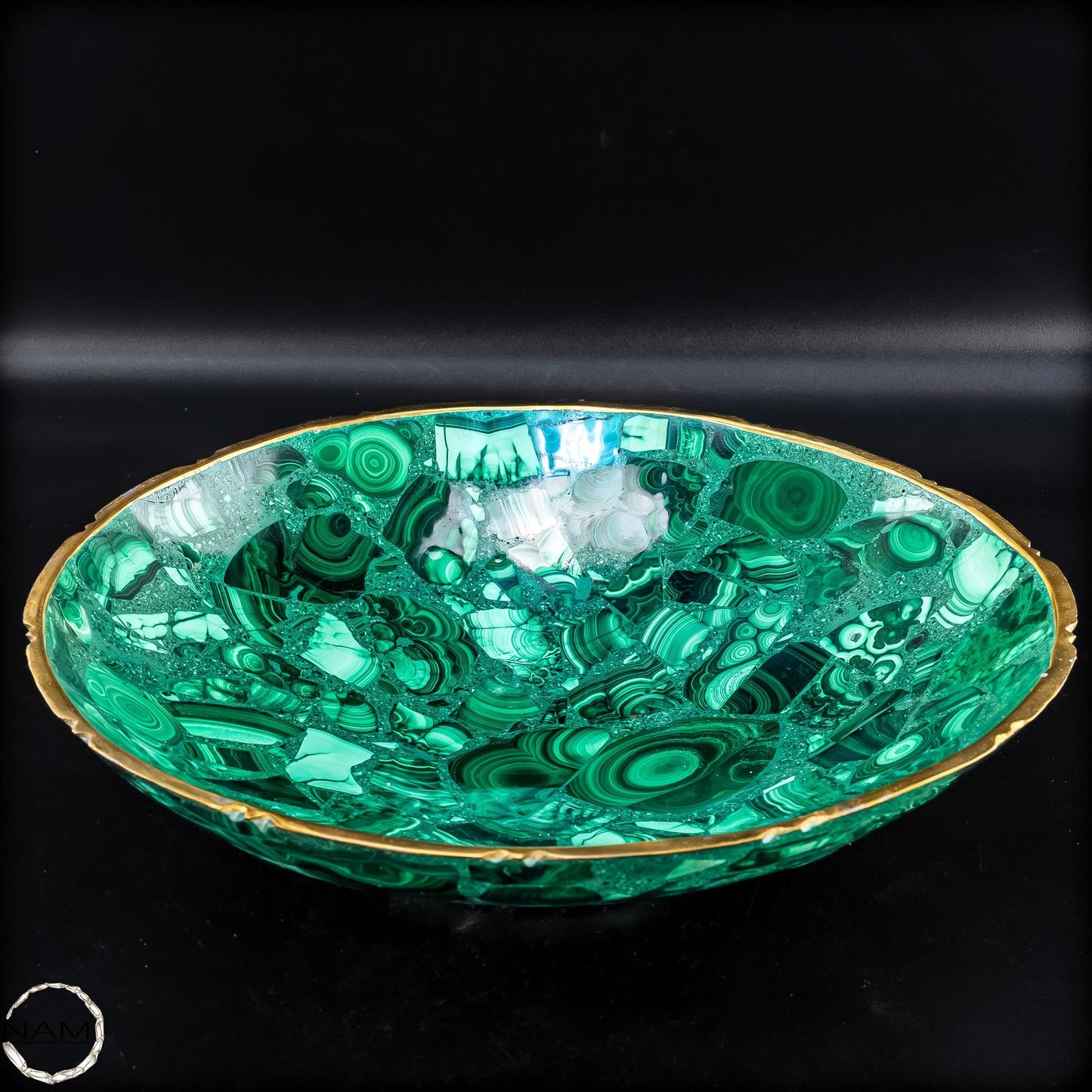 Natürliche Malachit Schüssel, Kongo - 1528,11g