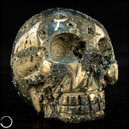 Natürlicher Pyrit Schädel/Totenkopf Skulptur -603,54g