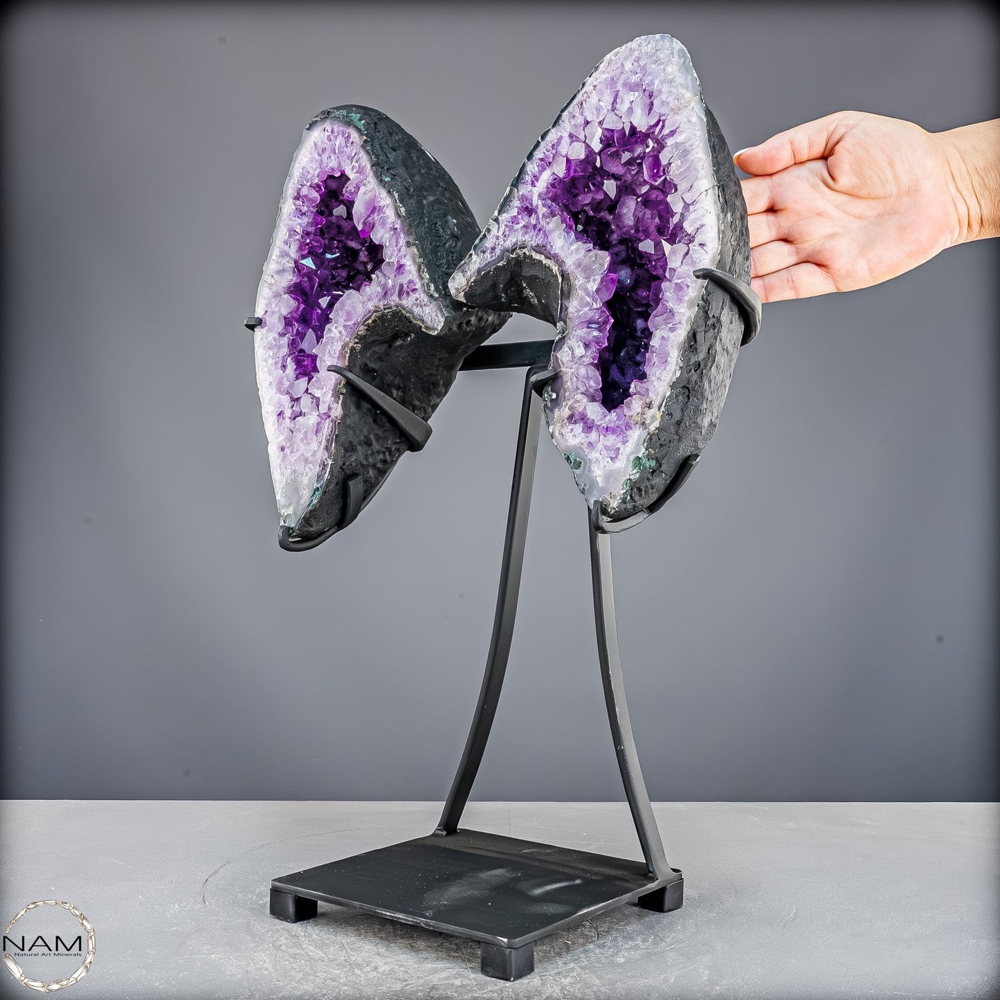 Natürliche Amethyst Drusen Flügel auf Ständer -9403,88g