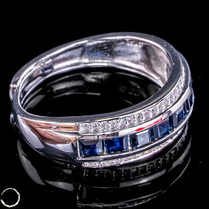 Strahlende Eleganz – Exklusiver Saphir-Ring aus 925er Silber -4,10g 20,5 ct