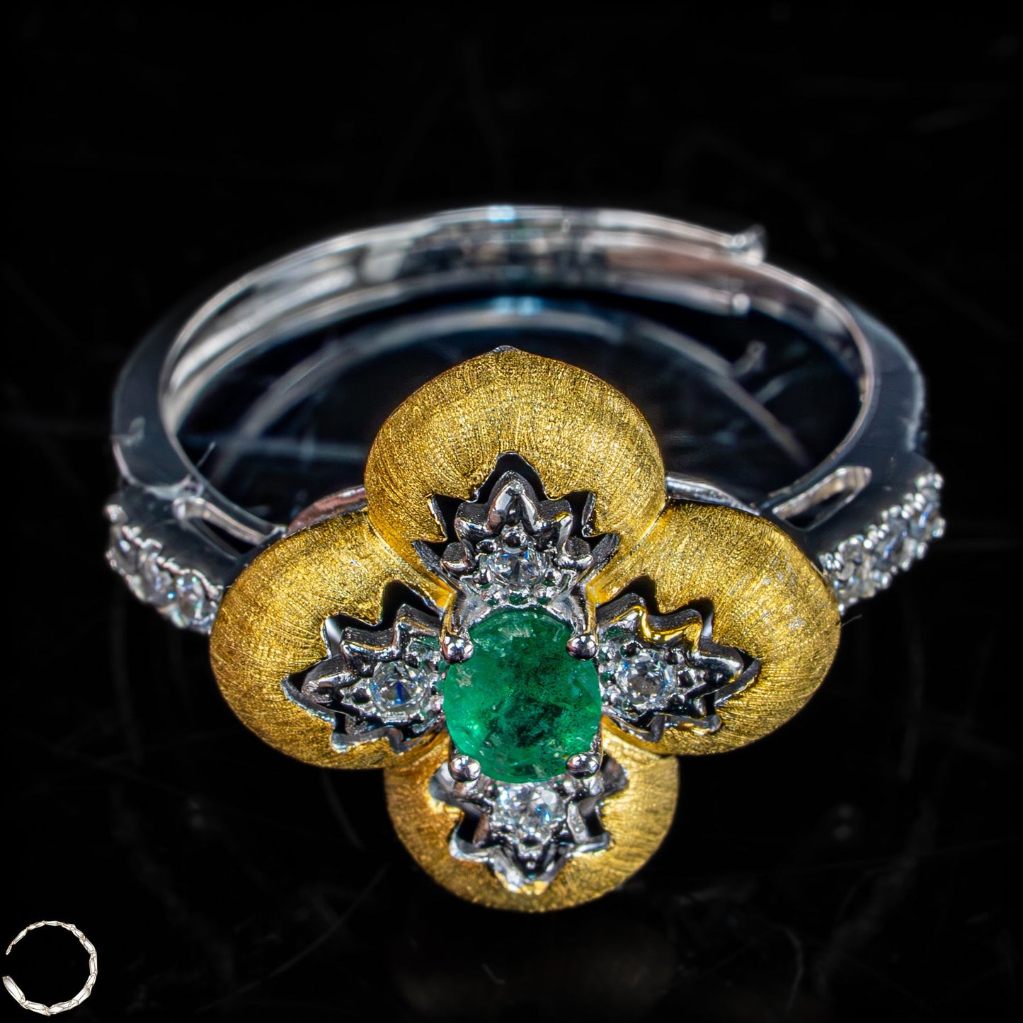 Exklusiver Smaragd-Ring aus vergoldetem Silber- 3,17g 15,85ct
