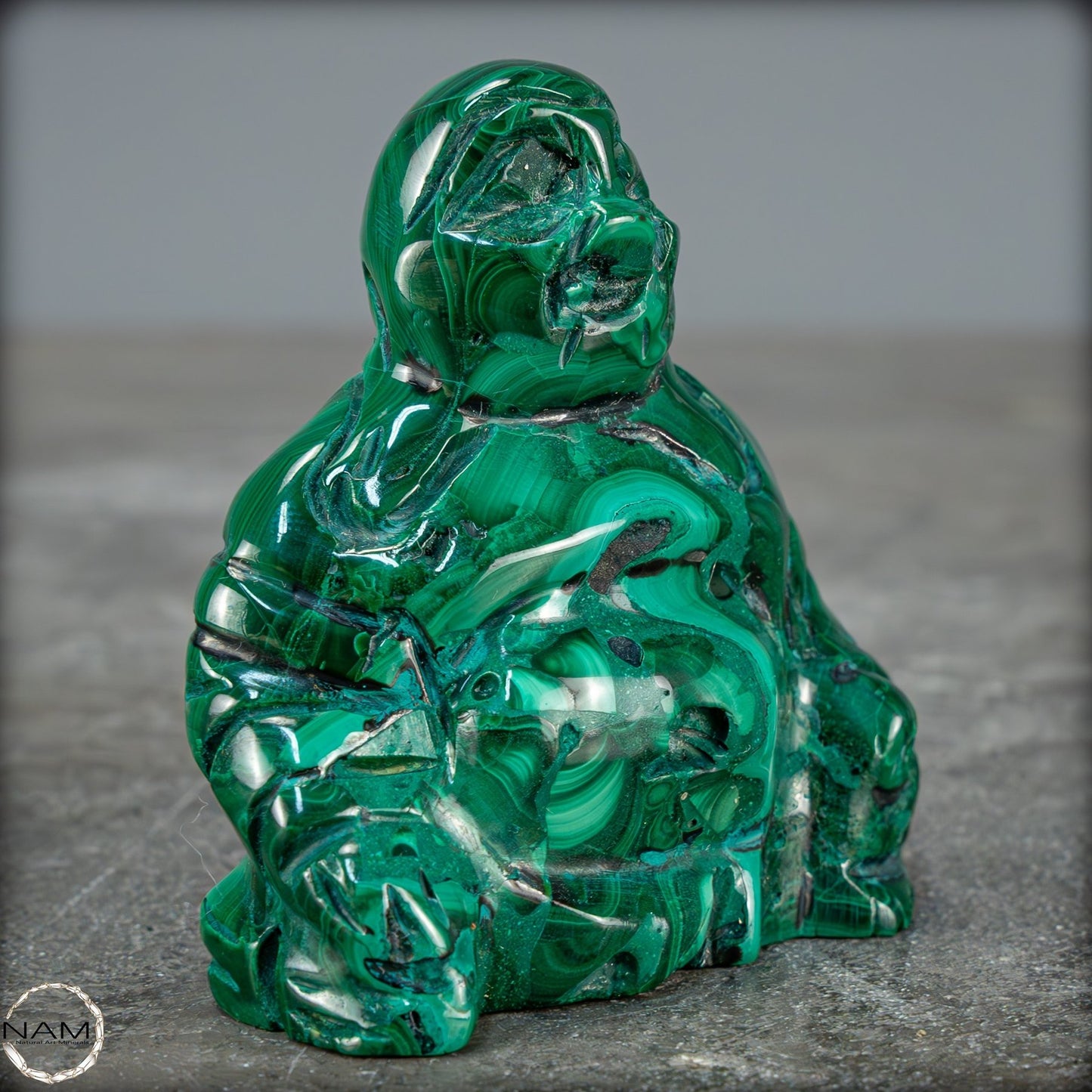 Sehr alte Malachit & Chrysocolla Skulptur Buddha , Kongo - 115,59g