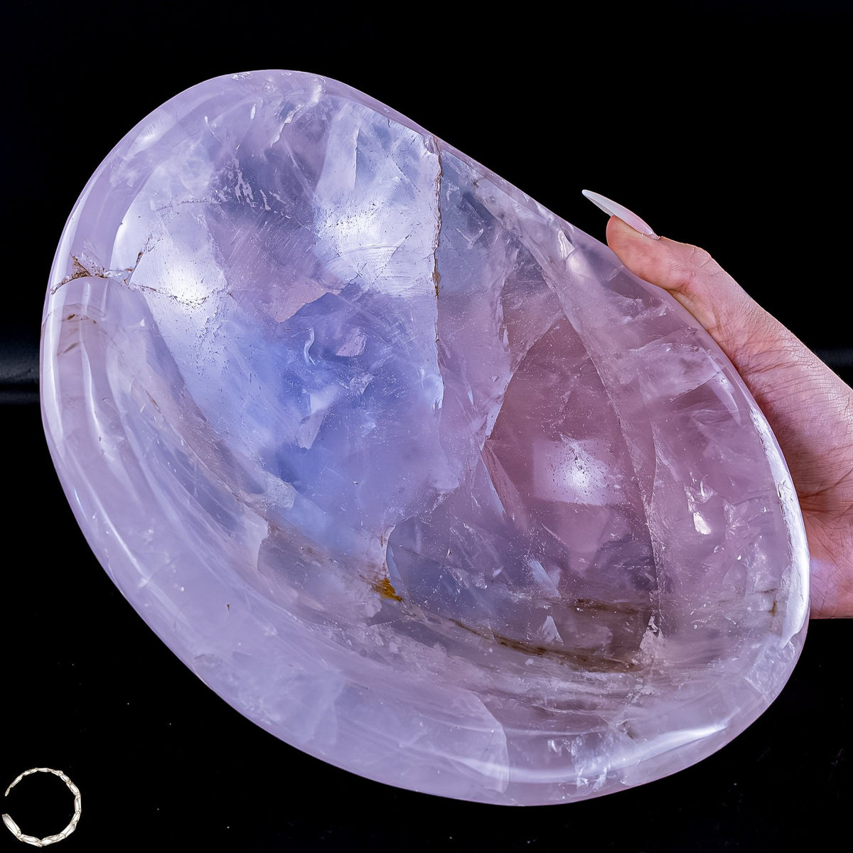 Natürliche Rosenquarz Schale / Schüssel 2065,33g