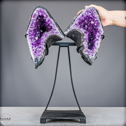 Natürliche Amethyst Drusen Flügel auf Ständer -9403,88g
