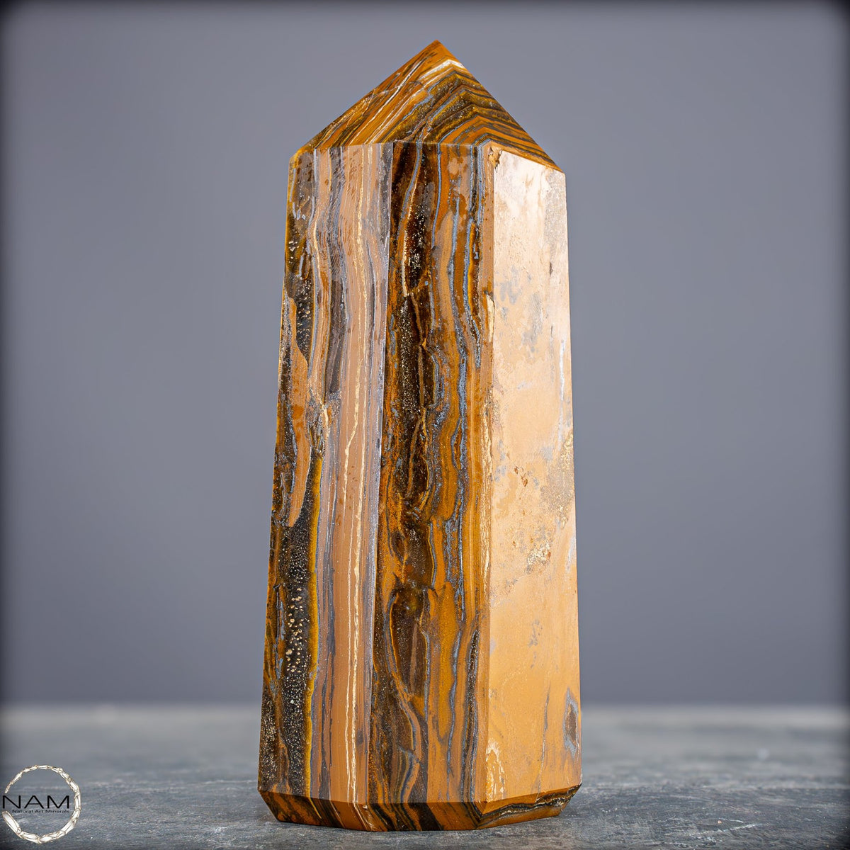 Natürlicher Tigerauge-Obelisk - 899,97g