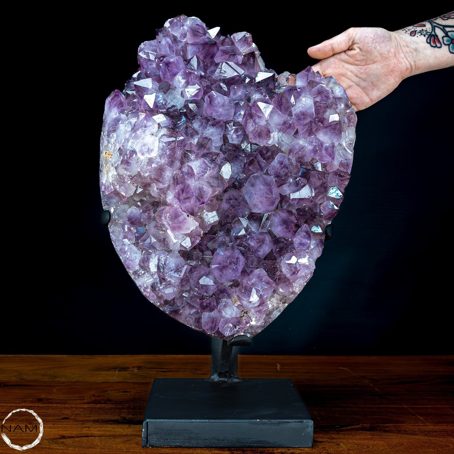 Natürliche Amethyst-Kristalle/Druse auf Ständer - 15604,12g