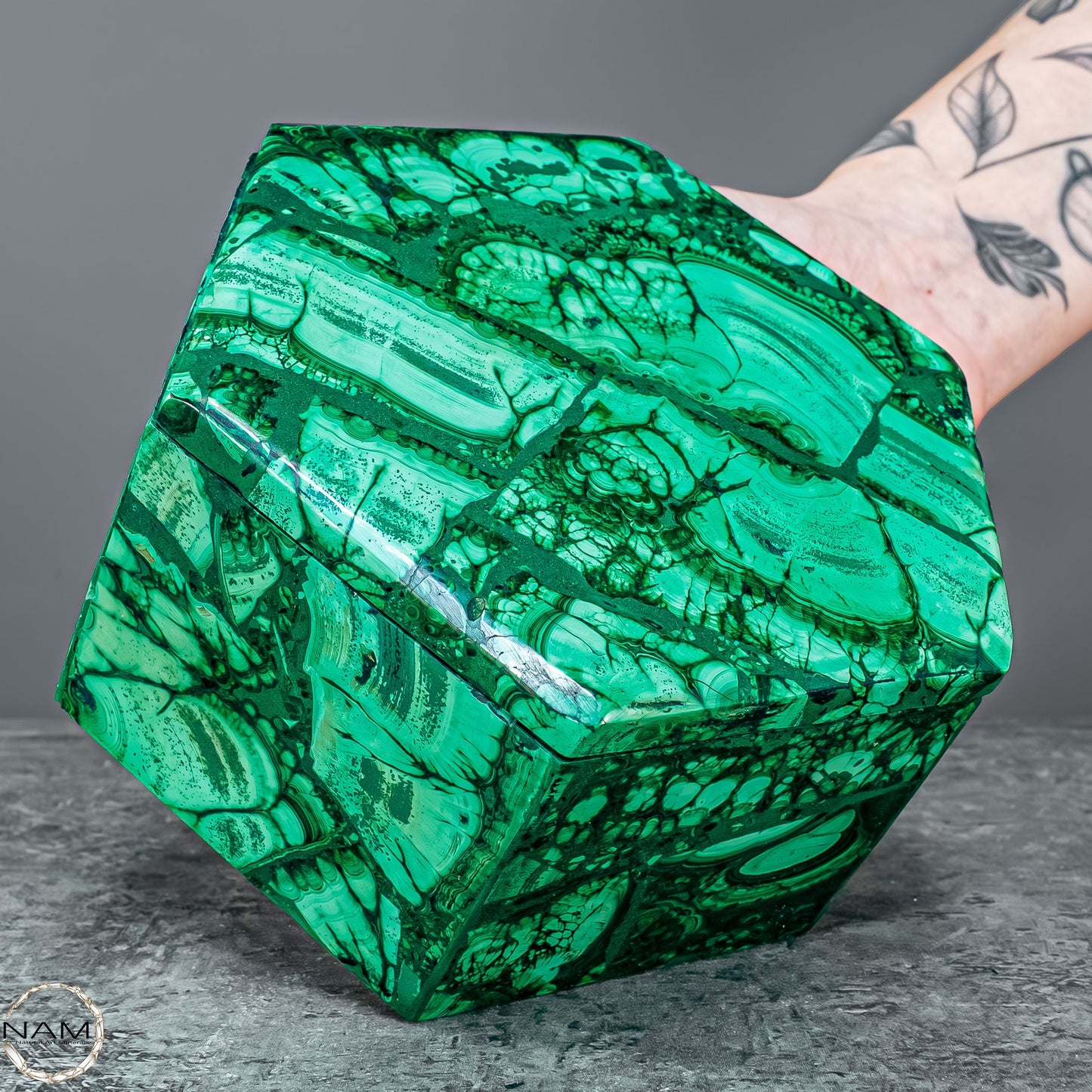 Einzigartige Malachit & Chrysocolla Schmuckkästchen - 1141,56g