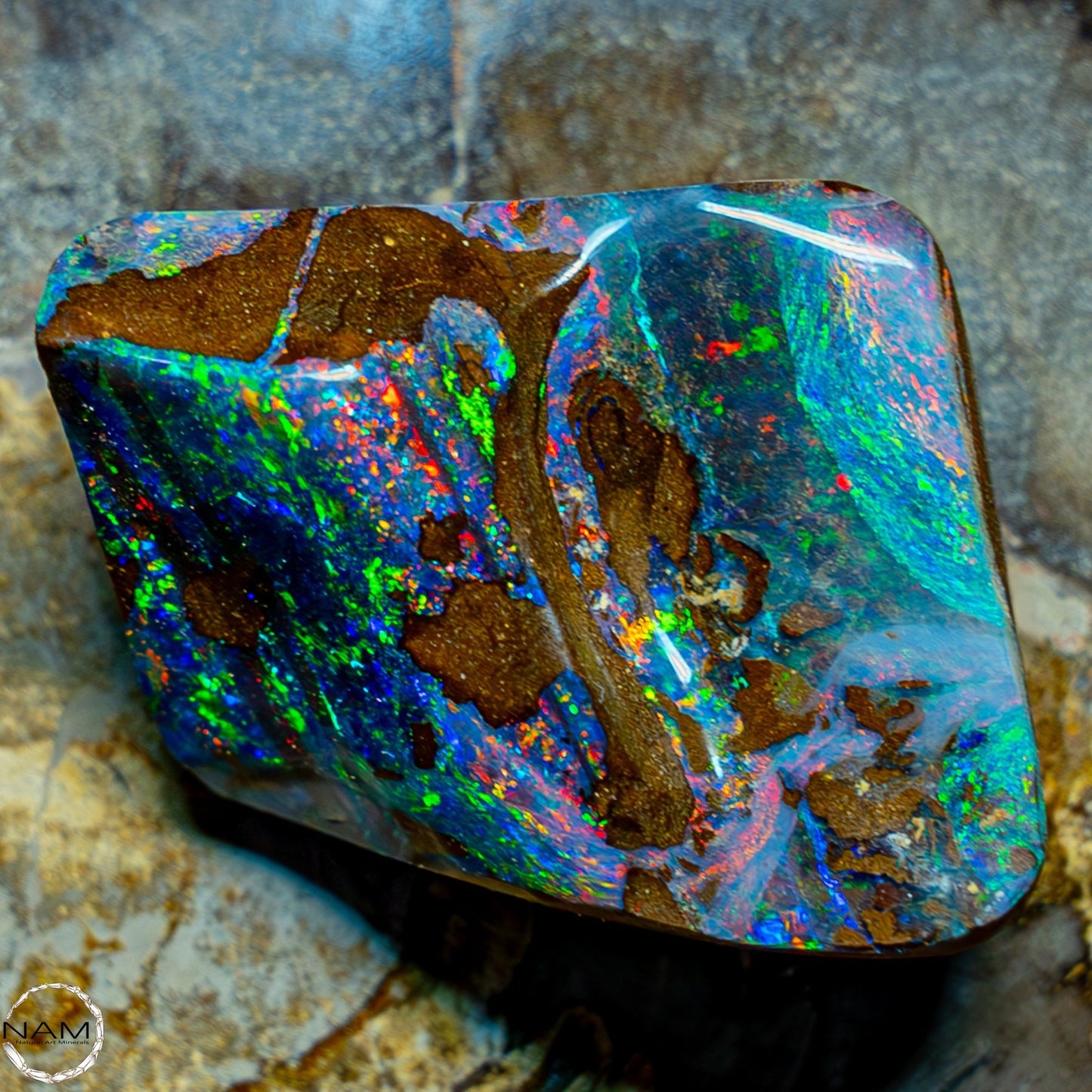 Natürlicher Boulder Opal aus Australien Edelsteinqualität Poliert - 11,202g